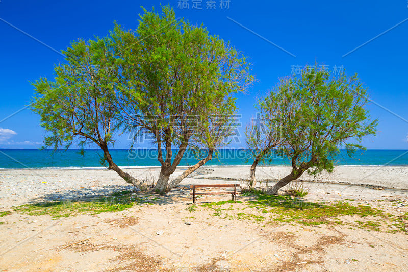 克里特岛马莱姆海滩的风景