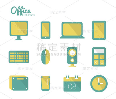 办公室的图标集。