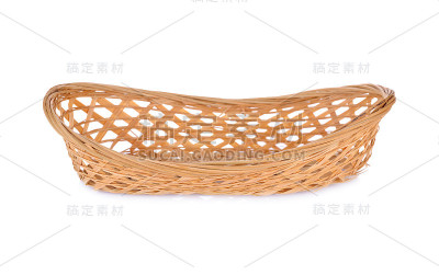 白色背景上的空竹篮