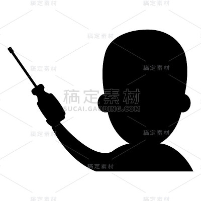 人用螺丝刀工具隔离图标