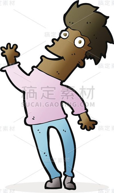 卡通快乐的人