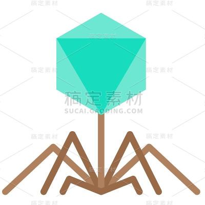 病毒或细菌载体插图，平面风格图标