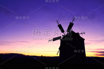 风车日落