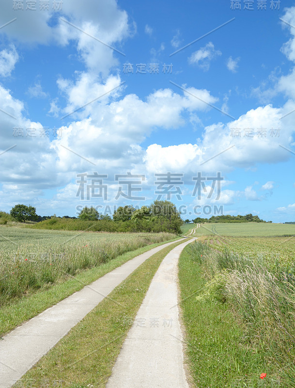 传统的混凝土砌块筑路，Rügen，德国