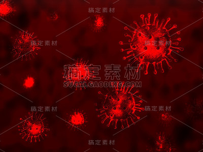 冠状病毒插图的概念。