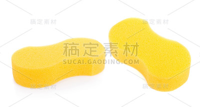 微型海绵清洗和清洗车隔离在白色背景上