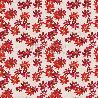 无缝图案与红色花朵