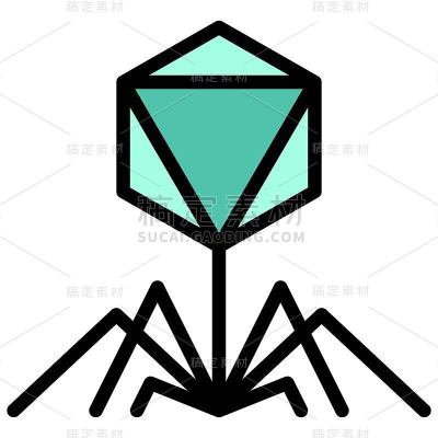 噬菌体病毒载体插图，填充样式图标