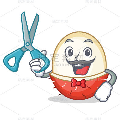 理发师红毛丹人物卡通风格
