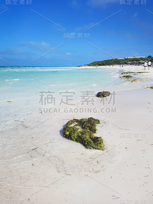 白色沙滩和加勒比海，Cayo Santa Maria，古巴