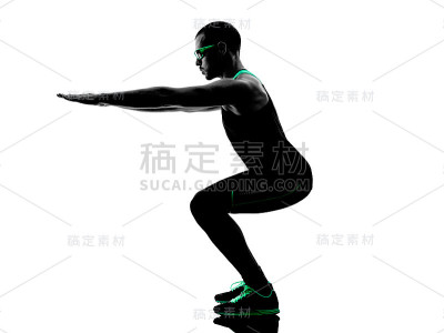 男子健身房锻炼健身剪影