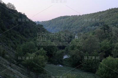 山坡上有绿树