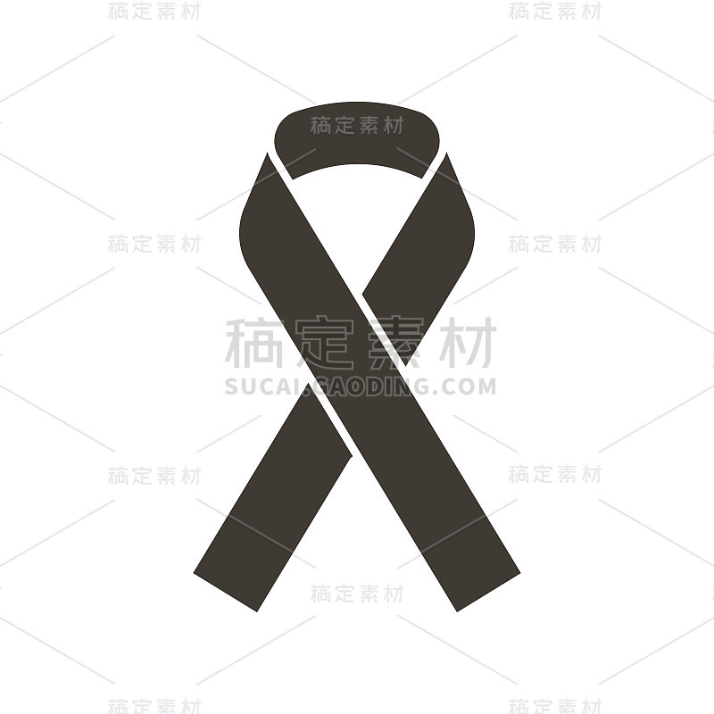 Awareness ribbon. Vector flat glyph icon illustrat