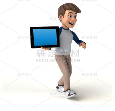 3D卡通人物有趣的少年