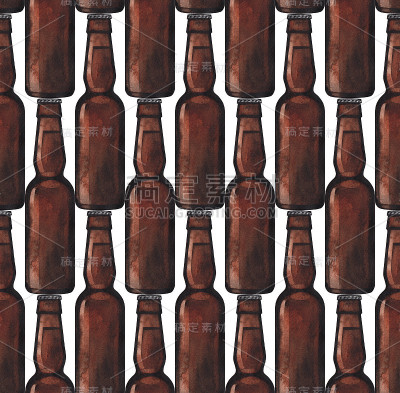 一瓶水彩画啤酒