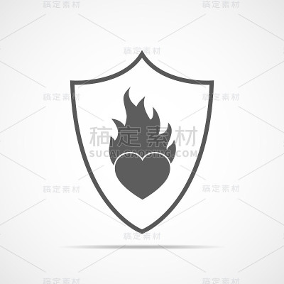 心中的火焰。矢量图