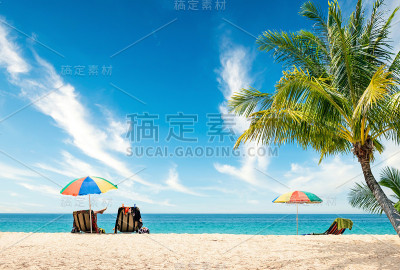 宁静的海滩风景旅行灵感