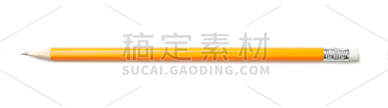铅笔孤立在白色背景，俯视图