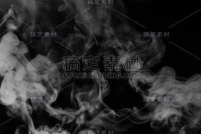 黑色背景上的白烟。纹理的烟。俱乐部的wh