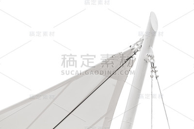 一个白色天篷的角落在帆状孤立