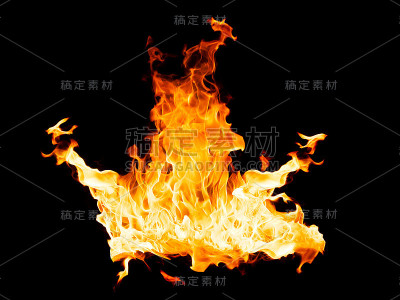 火焰-孤立的黑色背景
