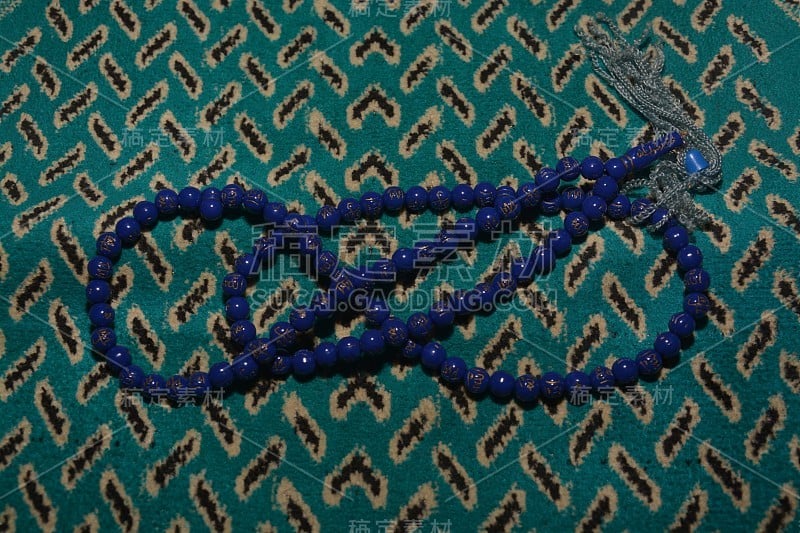 Blue prayer beads