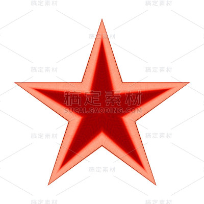 红星孤立在白色背景，剪辑路径