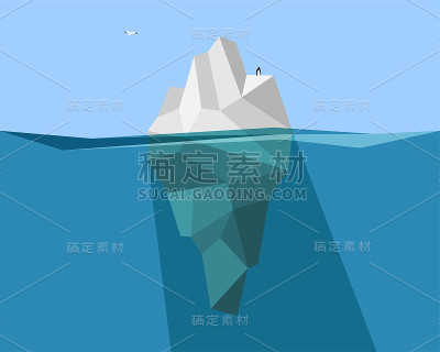 冰山，企鹅和海鸥