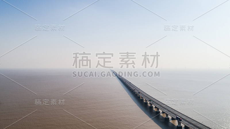 跨海大桥鸟瞰图，东海大桥