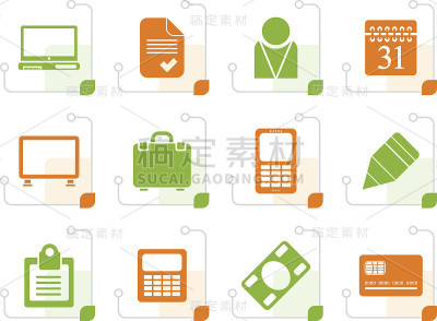 程式化的业务和办公室图标