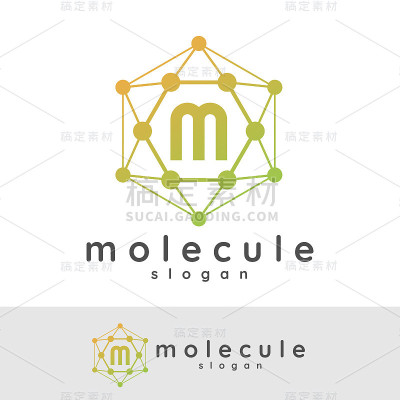 分子首字母M图标设计