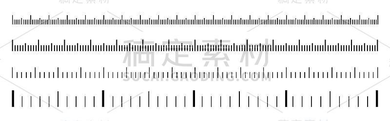 矢量集的公制尺在平坦的风格。测量