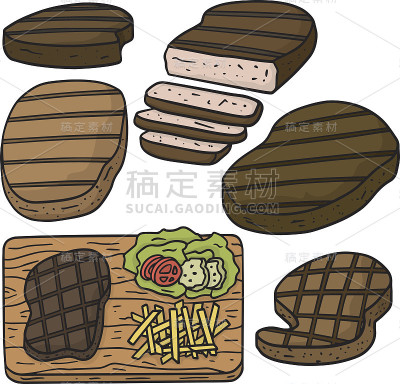 牛排矢量组