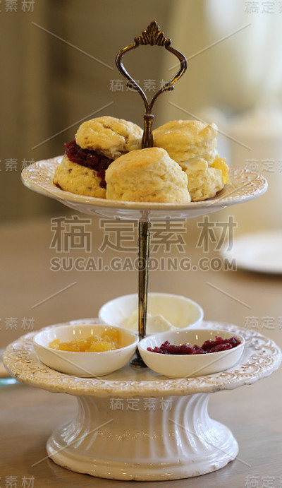 甜点摊上的烤饼