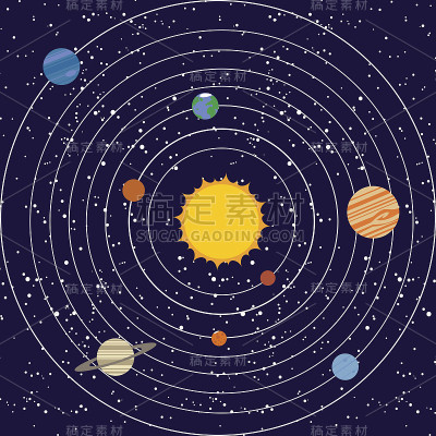 矢量太阳系插图