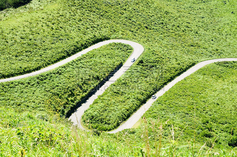 日本秋田大嘎半岛的观蒲山路