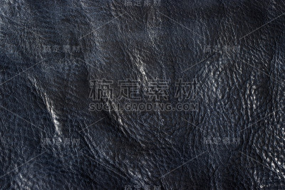 奢华的自然蓝色皮革背景特写