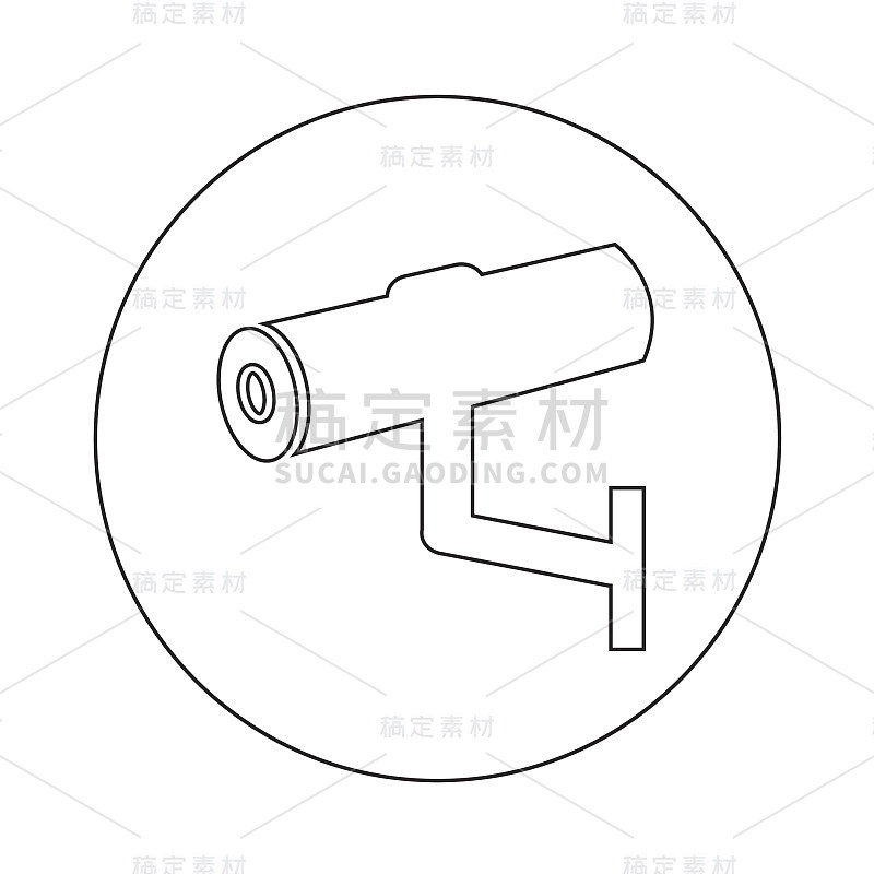 闭路电视安防图标插画设计