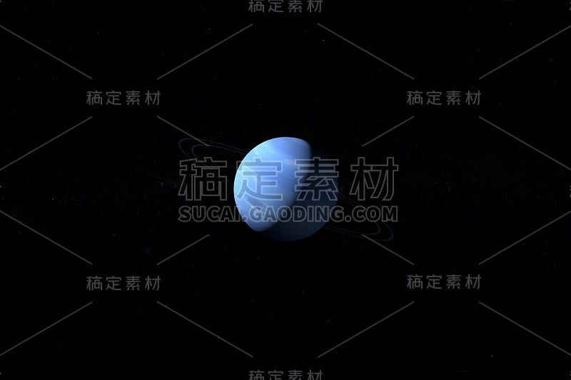 外太空中的海王星和她的光环。三维渲染