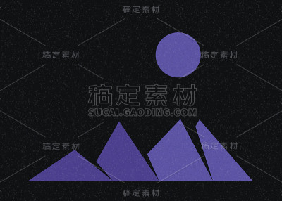 几何山脉剪影生成艺术海报插图