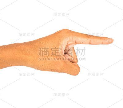 手白色孤立的指向符号