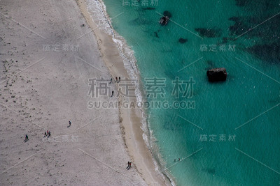俯瞰挪威罗浮敦的哈克兰海滩