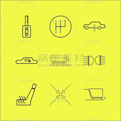 运输和运输线性图标集