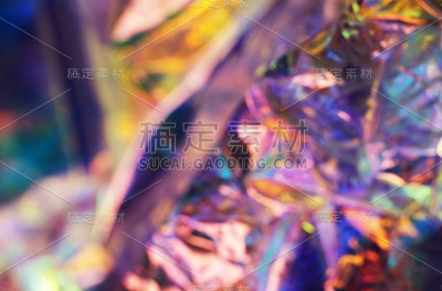 全息彩虹表面褶皱的箔色。