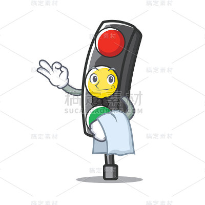 服务员红绿灯人物卡通