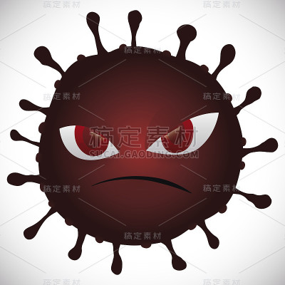 愤怒的冠状病毒人物盯着你