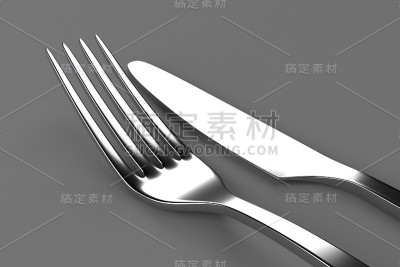 刀叉是灰色的