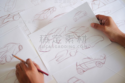 平面设计师艺术家效果图草图设计开发原型车汽车工业创意视觉概念