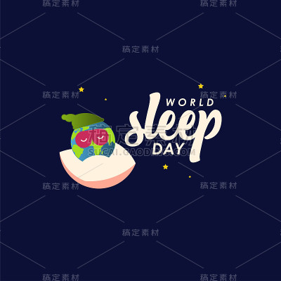 世界睡眠日旗帜印刷矢量