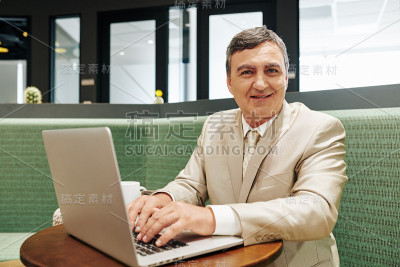 在电话上工作的业务主管